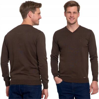 Sweter Męski Klasyczny Bawełniany Prosty Krój Długi Rękaw Moraj Xl Dark Brown Sweter Męski Klasyczny Bawełniany Prosty Krój Długi Rękaw Moraj Xl Dark Brown