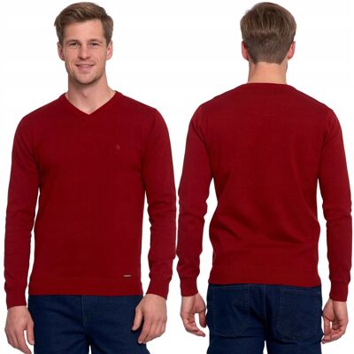 Sweter Męski Klasyczny Bawełniany Prosty Krój Długi Rękaw Moraj Xxl Wine Red Sweter Męski Klasyczny Bawełniany Prosty Krój Długi Rękaw Moraj Xxl Wine Red