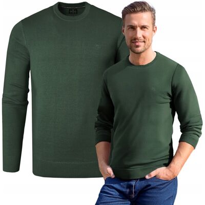 SWETER Męski Klasyczny Jednokolorowy Gładki Basic ZIELONY XL Pako Jeans SWETER Męski Klasyczny Jednokolorowy Gładki Basic ZIELONY XL Pako Jeans