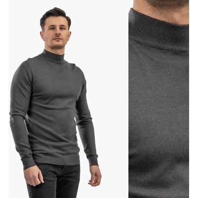 brak danych Sweter Męski Półgolf Elegancki Wiskoza Dopasowany Ciemny Szary M Szary brak danych Sweter Męski Półgolf Elegancki Wiskoza Dopasowany Ciemny Szary M Szary