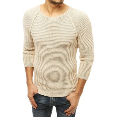 Dstreet Sweter męski wkładany przez głowę beżowy WX1578-L Dstreet Sweter męski wkładany przez głowę beżowy WX1578-L