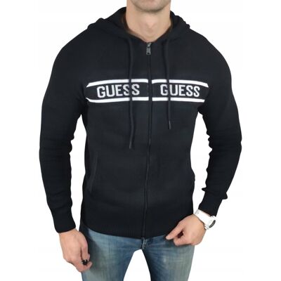 Sweter z kapturem Guess jeans X4BR03 Z27Y0, dzianina czarna - L Sweter z kapturem Guess jeans X4BR03 Z27Y0, dzianina czarna - L
