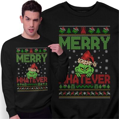 GILDAN Świąteczna Bluza Prezent Święta Grinch Merry Whatever Świąteczny Sweter GILDAN Świąteczna Bluza Prezent Święta Grinch Merry Whatever Świąteczny Sweter