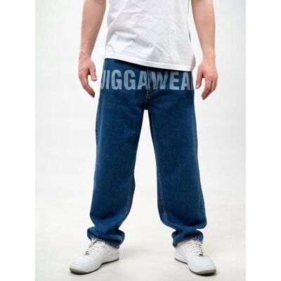 SZEROKIE SPODNIE JEANSOWE BAGGY Męskie Niebieskie Jigga Wear Front Laser XL SZEROKIE SPODNIE JEANSOWE BAGGY Męskie Niebieskie Jigga Wear Front Laser XL