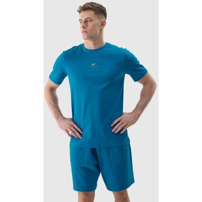 T-shirt gładki bawełniany męski 4F 4FWSS24TTSHM1282-36S Niebieski T-shirt gładki bawełniany męski 4F 4FWSS24TTSHM1282-36S Niebieski