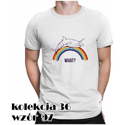 inna (Inny) T-SHIRT KOSZULKA MĘSKA STREETWEAR ZABAWNA REKIN TĘCZA TORT WHAT XS inna (Inny) T-SHIRT KOSZULKA MĘSKA STREETWEAR ZABAWNA REKIN TĘCZA TORT WHAT XS