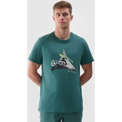 T-shirt męski 100% bawełna 4F 4FRAW24TTSHM2301-40S Zielony T-shirt męski 100% bawełna 4F 4FRAW24TTSHM2301-40S Zielony