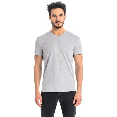 T-shirt męski bawełniany Dany V szary, Teyli T-shirt męski bawełniany Dany V szary, Teyli
