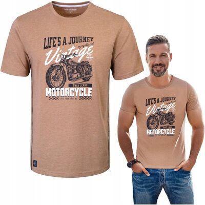 T-SHIRT Męski JOURNEY Koszulka BRĄZOWY Melanż Bawełniana L Pako Jeans T-SHIRT Męski JOURNEY Koszulka BRĄZOWY Melanż Bawełniana L Pako Jeans