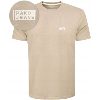 T-SHIRT Męski Koszulka BASIC Bawełniana BEŻOWY Normal Fit M Pako Jeans T-SHIRT Męski Koszulka BASIC Bawełniana BEŻOWY Normal Fit M Pako Jeans