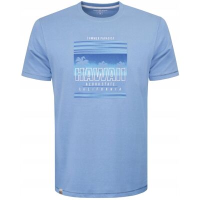 T-SHIRT Męski Koszulka BŁĘKITNA Gruba Bawełna HAWAII 3XL Pako Jeans T-SHIRT Męski Koszulka BŁĘKITNA Gruba Bawełna HAWAII 3XL Pako Jeans
