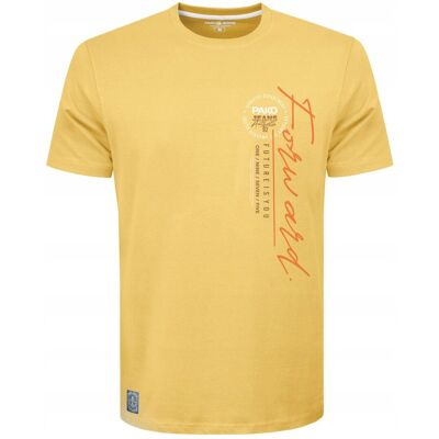 T-Shirt Męski Koszulka Żółta Gruba Bawełna Forward 3Xl Pako Jeans T-Shirt Męski Koszulka Żółta Gruba Bawełna Forward 3Xl Pako Jeans