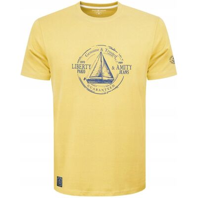T-SHIRT Męski Koszulka ŻÓŁTA Gruba Bawełna LIBERTY XXXL Pako Jeans T-SHIRT Męski Koszulka ŻÓŁTA Gruba Bawełna LIBERTY XXXL Pako Jeans
