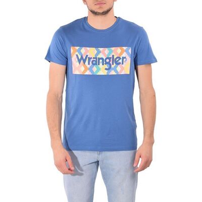 Inny producent T-Shirt Męski Wrangler Summer Logo Tee Federal Blue W7A3Fqb01-S Inny producent T-Shirt Męski Wrangler Summer Logo Tee Federal Blue W7A3Fqb01-S