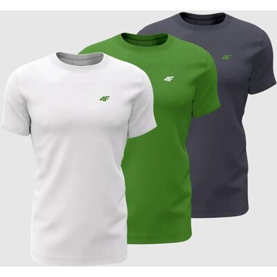 T-shirt męski (ZESTAW KOSZULEK 3 SZT.) 4F 4FWSS26TTSHM4216-90S MULTICOLOR 3XL T-shirt męski (ZESTAW KOSZULEK 3 SZT.) 4F 4FWSS26TTSHM4216-90S MULTICOLOR 3XL