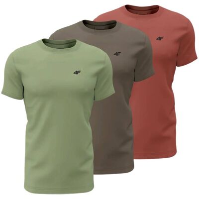 T-shirt męski (ZESTAW KOSZULEK 3 SZT.) 4F 4FWSS26TTSHM4480-90S MULTICOLOR 3XL T-shirt męski (ZESTAW KOSZULEK 3 SZT.) 4F 4FWSS26TTSHM4480-90S MULTICOLOR 3XL