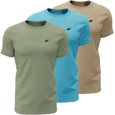 T-shirt męski (ZESTAW KOSZULEK 3 SZT.) 4F 4FWSS26TTSHM4481-90S MULTICOLOR 3XL T-shirt męski (ZESTAW KOSZULEK 3 SZT.) 4F 4FWSS26TTSHM4481-90S MULTICOLOR 3XL