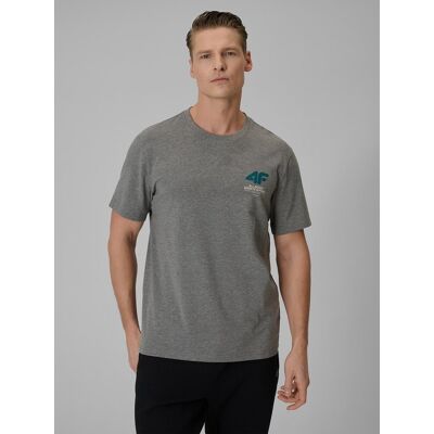 T-shirt regular gładki męski 4F 4FRSS26TTSHM3990-24M Szary S T-shirt regular gładki męski 4F 4FRSS26TTSHM3990-24M Szary S