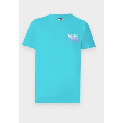 T-shirt Tommy Hilfiger męski turkusowy DM0DM21589 L7O r. M T-shirt Tommy Hilfiger męski turkusowy DM0DM21589 L7O r. M