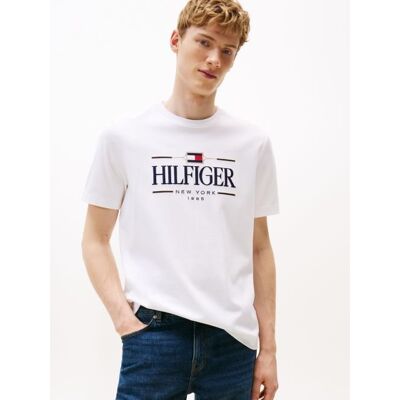 t-shirt uomo tommy hilfiger mw0mw39585 icon ybr white t-shirt uomo tommy hilfiger mw0mw39585 icon ybr white