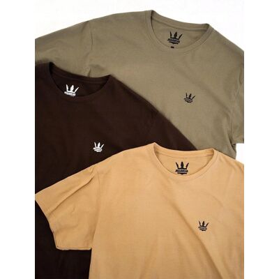 Jigga Wear T-SHIRT Zestaw 3 SZT KOSZULKI MĘSKIE BAWEŁNIANE Brąz Beżowa Khaki Jigga XL Jigga Wear T-SHIRT Zestaw 3 SZT KOSZULKI MĘSKIE BAWEŁNIANE Brąz Beżowa Khaki Jigga XL