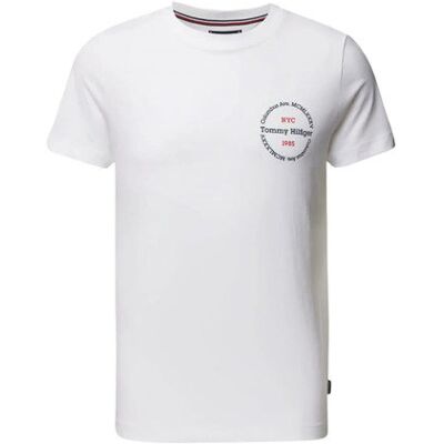 Tommy Hilfiger biały T-shirt męski bawełna, Rozmiar XXL Tommy Hilfiger biały T-shirt męski bawełna, Rozmiar XXL