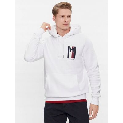 Tommy Hilfiger Bluza Emblem MW0MW33665 Biały Regular Fit r.M Tommy Hilfiger Bluza Emblem MW0MW33665 Biały Regular Fit r.M