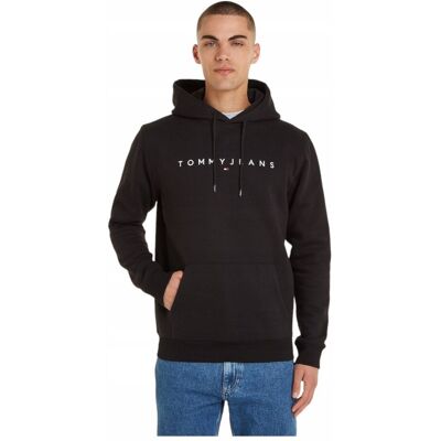 Tommy Hilfiger Bluza Męska Z Kapturem Reg Linear Logo Hoodie Czarna R.Xl Tommy Hilfiger Bluza Męska Z Kapturem Reg Linear Logo Hoodie Czarna R.Xl