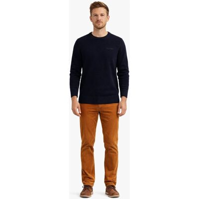 Tommy Hilfiger GRANATOWY SWETER MĘSKI Z BAWEŁNY Z OKRĄGŁYM DEKOLTEM L I3A Tommy Hilfiger GRANATOWY SWETER MĘSKI Z BAWEŁNY Z OKRĄGŁYM DEKOLTEM L I3A