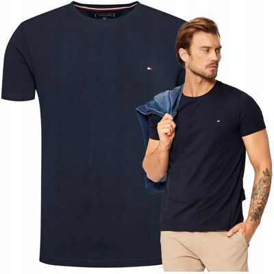 Tommy Hilfiger Koszulka Męska Granatowa T-shirt Sportowy Bawełniany r.XL Tommy Hilfiger Koszulka Męska Granatowa T-shirt Sportowy Bawełniany r.XL
