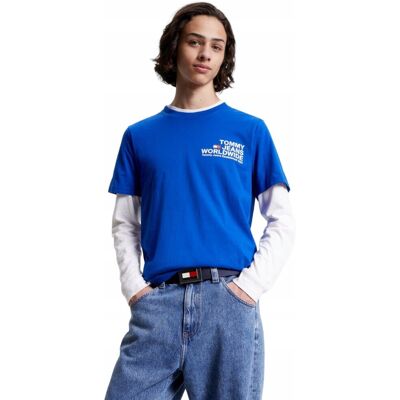 Tommy Hilfiger Koszulka Męska T-Shirt Tjm Tj Reg Entry Ww Kobaltowa R.L Tommy Hilfiger Koszulka Męska T-Shirt Tjm Tj Reg Entry Ww Kobaltowa R.L