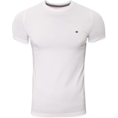 Tommy Hilfiger KOSZULKA T-SHIRT CORE STRETCH SLIM CNECK TEE WHITE 0867896625 100 - Rozmiar: XXL Tommy Hilfiger KOSZULKA T-SHIRT CORE STRETCH SLIM CNECK TEE WHITE 0867896625 100 - Rozmiar: XXL