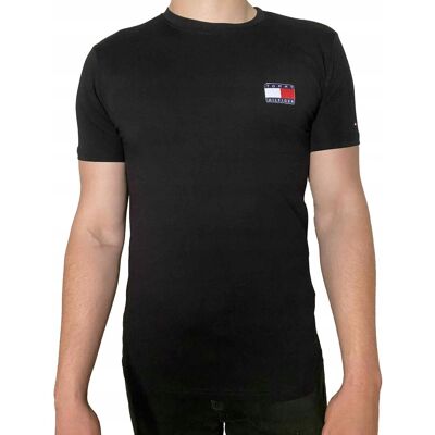 Tommy Hilfiger MĘSKI T-SHIRT BAWEŁNIANY CZARNA KOSZULKA PREMIUM LOGO R.XL Tommy Hilfiger MĘSKI T-SHIRT BAWEŁNIANY CZARNA KOSZULKA PREMIUM LOGO R.XL