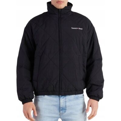 Tommy Jeans Czarna Kurtka Pikowana Z Logo I Zamkiem M K1A Tommy Jeans Czarna Kurtka Pikowana Z Logo I Zamkiem M K1A