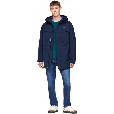 TOMMY JEANS GRANATOWA KURTKA MĘSKA PARKA Z KAPTUREM M 6BA TOMMY JEANS GRANATOWA KURTKA MĘSKA PARKA Z KAPTUREM M 6BA