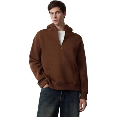TRENDYOL MAN BLUZA MĘSKA BRĄZOWA Z KAPTUREM I ZAMKIEM DŁUGI RĘKAW XL 5DA TRENDYOL MAN BLUZA MĘSKA BRĄZOWA Z KAPTUREM I ZAMKIEM DŁUGI RĘKAW XL 5DA