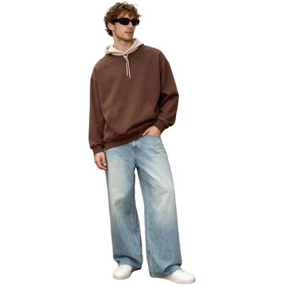 TRENDYOL MAN BLUZA MĘSKA Z KAPTUREM BRĄZOWA BEŻOWY KAPTUR KANGURKA M 5DA TRENDYOL MAN BLUZA MĘSKA Z KAPTUREM BRĄZOWA BEŻOWY KAPTUR KANGURKA M 5DA