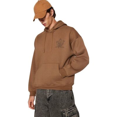 TRENDYOL MAN BLUZA MĘSKA Z KAPTUREM BRĄZOWA Z NADRUKIEM KWIATOWYM L 5DA TRENDYOL MAN BLUZA MĘSKA Z KAPTUREM BRĄZOWA Z NADRUKIEM KWIATOWYM L 5DA