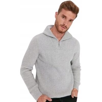 TRENDYOL MĘSKI SZARY SWETER WYSOKI GOLF RĘKAW DŁUGI XL 5BA TRENDYOL MĘSKI SZARY SWETER WYSOKI GOLF RĘKAW DŁUGI XL 5BA