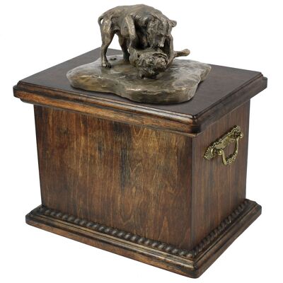 Walka Pit Bull - skrzynia pamiątkowa psa, skrzynia ze statuetką, elegancka skrzynia w klasycznym stylu marki Art-Dog Walka Pit Bull - skrzynia pamiątkowa psa, skrzynia ze statuetką, elegancka skrzynia w klasycznym stylu marki Art-Dog
