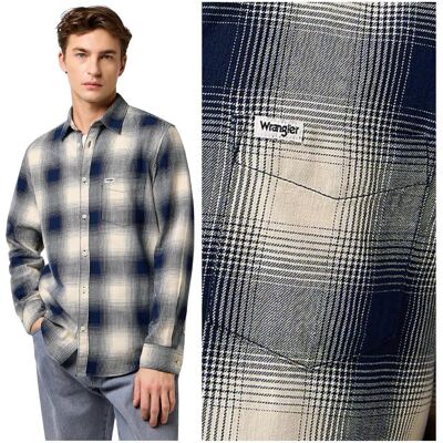 Wrangler 1 PKT SHIRT Dusty klasyczna koszula bawełniana męska w kratę L Wrangler 1 PKT SHIRT Dusty klasyczna koszula bawełniana męska w kratę L