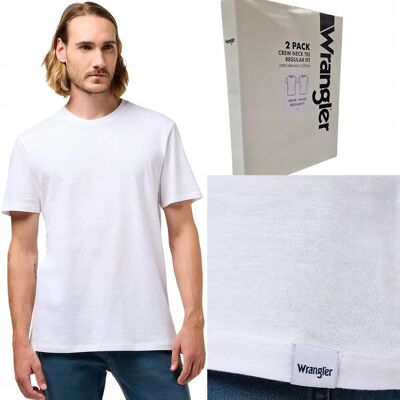 Wrangler 2 PACK DWUPAK T-SHIRT 2 BIAŁE BAWEŁNIANE KOSZULKI PUDEŁKO 3XL Wrangler 2 PACK DWUPAK T-SHIRT 2 BIAŁE BAWEŁNIANE KOSZULKI PUDEŁKO 3XL