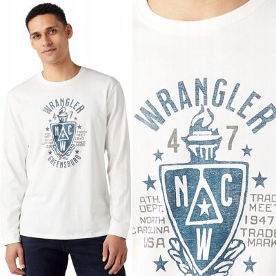Wrangler Americana Tee Biały Longsleeve Bawełniana Koszulka Długi Rękaw Xl Wrangler Americana Tee Biały Longsleeve Bawełniana Koszulka Długi Rękaw Xl