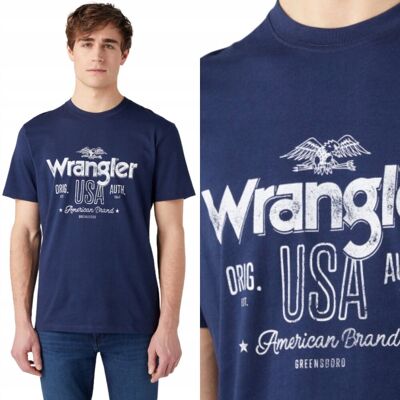 Wrangler AMERICANA TEE Navy GRANATOWY T-SHIRT BAWEŁNIANA KOSZULKA 3XL Wrangler AMERICANA TEE Navy GRANATOWY T-SHIRT BAWEŁNIANA KOSZULKA 3XL
