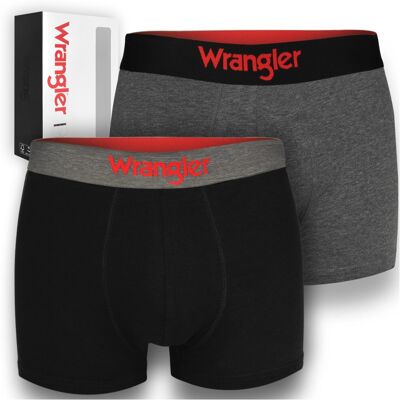 Wrangler Bokserki Męskie TRUNK Bawełna 22055 2 pak Czarne Szare Rozmiar XXL Wrangler Bokserki Męskie TRUNK Bawełna 22055 2 pak Czarne Szare Rozmiar XXL