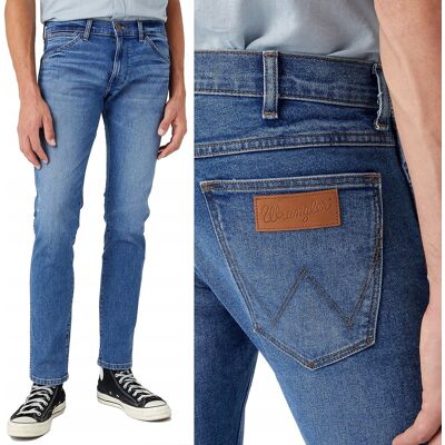 Wrangler Bryson Smoke Sea 365cool Dżins Spodnie Jeansowe Rurki W34 L34 Wrangler Bryson Smoke Sea 365cool Dżins Spodnie Jeansowe Rurki W34 L34