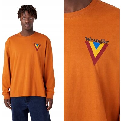 Wrangler CHEST LOGO TEE Nutmeg LUŹNA BRĄZOWA KOSZULKA DŁUGI RĘKAW LOGO XL Wrangler CHEST LOGO TEE Nutmeg LUŹNA BRĄZOWA KOSZULKA DŁUGI RĘKAW LOGO XL