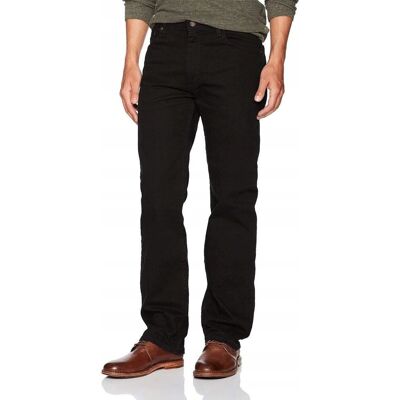 Inny producent WRANGLER CZARNE JEANSY PROSTE Z BAWEŁNY I ELASTANU 50/32 6EA Inny producent WRANGLER CZARNE JEANSY PROSTE Z BAWEŁNY I ELASTANU 50/32 6EA