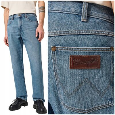 Wrangler FRONTIER Jasper luźne proste spodnie jeansowe bez streczu W33 L30 Wrangler FRONTIER Jasper luźne proste spodnie jeansowe bez streczu W33 L30