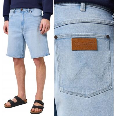 Wrangler FRONTIER SHORT luźne jasne krótkie spodenki jeansowe szorty W29 Wrangler FRONTIER SHORT luźne jasne krótkie spodenki jeansowe szorty W29